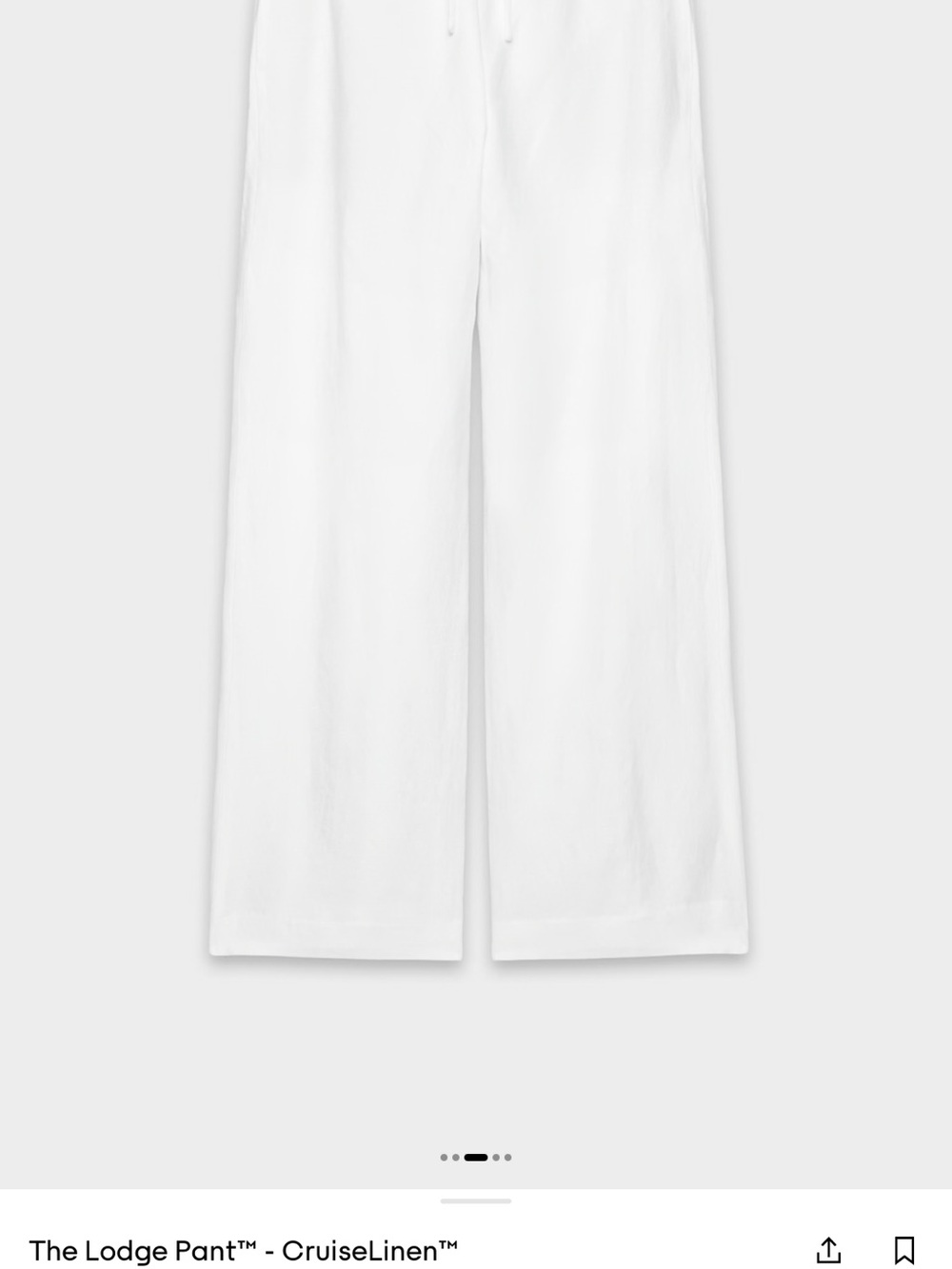 Aritzia White Wide-Leg CruiseLinen™ Pants